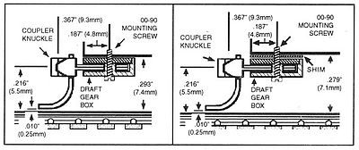 Micro Trains Line 102007 N Scale Kato Coupler Conversion -- Fits SD40 - Medium Shank - Assembled (brown) 2 Pair