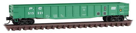 Micro Trains Line 10500350 N Scale 50' 15-Panel Fixed-End Gondola - Ready to Run -- Penn Central 515321 (Jade Green, white)