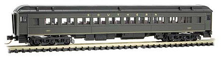 Micro Trains Line 14500330 N Scale Pullman Heavyweight Plan 2882-B Paired-Window Coach - Ready to Run -- Southern Railway 1057 (Pullman Green)
