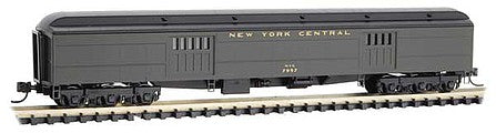 Micro Trains Line 14700110 N Scale Pullman Heavyweight 70' Baggage Car - Ready to Run -- New York Central 7957 (Pullman Green, black)