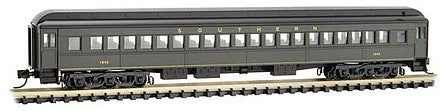 Micro Trains Line 16000330 N Scale 78' Heavyweight Single-Window Coach - Ready to Run -- Southern Railway 1055 (Pullman Green, black)