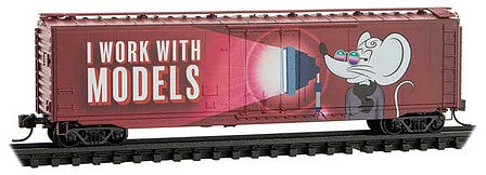 Micro Trains Line 3200540 N Scale 50' Plug-Door Boxcar - Ready to Run -- Valentines Day 2021 (red, pink, Micro Mouse I Work with Models)