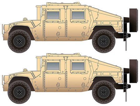 Micro Trains Line 49944001 N Scale Humvee(R) Military Vehicle 2-Pack - Assembled -- Tan (weathered)