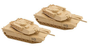 Micro Trains Line 49945901 N Scale M1 Abrams Tank 2-Pack -- Unpainted (Plastic)