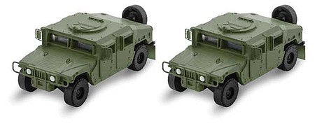 Micro Trains Line 49945952 N Scale Humvee Military Vehicle 2-Pack - Assembled -- Olive Drab