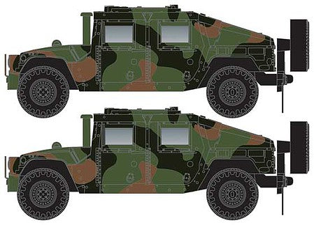 Micro Trains Line 49945954 N Scale Humvee(R) Military Vehicle 2-Pack - Assembled -- Woodland Camouflage