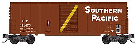 Micro Trains Line 50300241 Z Scale 40' Single-Door Boxcar No Roofwalk - Ready to Run -- Southern Pacific 191473 (Boxcar Red, yellow Door Stripe, Sans Serif Letterin