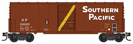 Micro Trains Line 50300242 Z Scale 40' Single-Door Boxcar No Roofwalk - Ready to Run -- Southern Pacific 191825 (Boxcar Red, yellow Door Stripe, Sans Serif Letterin