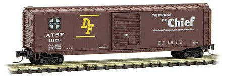 Micro Trains Line 50500412 Z Scale 50' Single-Door Boxcar - Ready to Run -- Santa Fe 11129 (Boxcar Red, Chief Slogan)
