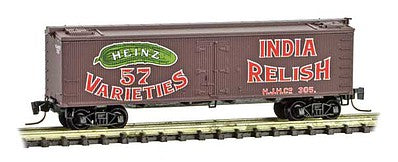 Micro Trains Line 51800520 Z Scale 40' Wood-Sheathed Ice Reefer - Ready to Run -- Heinz 305 (Boxcar Red, red, Billboard 57, green, India Relish, Series Car 7)
