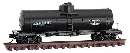 Micro Trains Line 6500266 N Scale 39' Single-Dome Tank Car - Ready to Run -- Norfolk & Western 516420 (black)