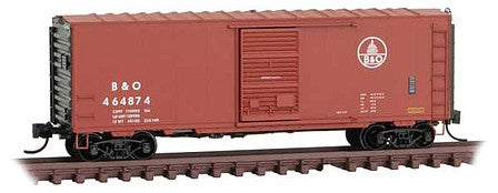 Micro Trains Line 7300290 N Scale 40' Single-Door Boxcar No Roofwalk - Ready to Run -- Baltimore & Ohio 464874 (Boxcar Red, black, B&O Capitol Logo)