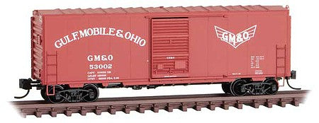 Micro Trains Line 7300540 N Scale 40' Single-Door Boxcar No Roofwalk - Ready to Run -- Gulf, Mobile & Ohio 53002 (red, white, Wing Logo)