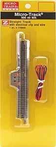 Micro Trains Line 99040905 Z Scale Micro-Track Code 55 Nickel Silver Rails w/Dual Joining System (DJS)(TM) -- 4-11/32" 110mm Straight Terminal Track w/Electrical Clips & Wire