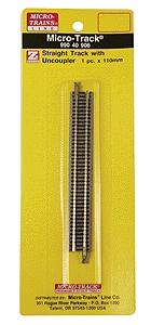Micro Trains Line 99040906 Z Scale Micro-Track Code 55 Nickel Silver Rails w/Dual Joining System (DJS)(TM) -- 110mm Straight Track w/Uncoupler
