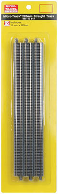 Micro Trains Line 99040917 Z Scale Micro-Track Straight -- 8-11/16" 220mm pkg(12)