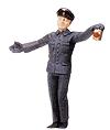 Merten 17 G Scale Steam Engine Crew -- Brakeman w/Raised Lantern Signaling