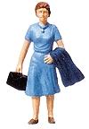 Merten 19 G Scale Standing Passengers -- Woman w/Bag & Coat Over Arm