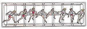 Merten 2486 HO Scale Sports & Recreation -- Women Running Hurdles (8 Figures; 80 Hurdles)