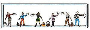 Merten 2521 HO Scale Workers -- People Recycling Glass & Paper (Use w/#2520, Sold Separately)