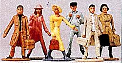 Merten 5017 HO Scale Economy Figure Set -- Travelers w/Baggage