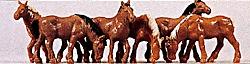 Merten 5018 HO Scale Economy Animal Set -- Horses (brown)