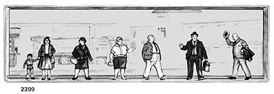 Merten 72399 Z Scale Pedestrians -- Chubby Passengers Alone