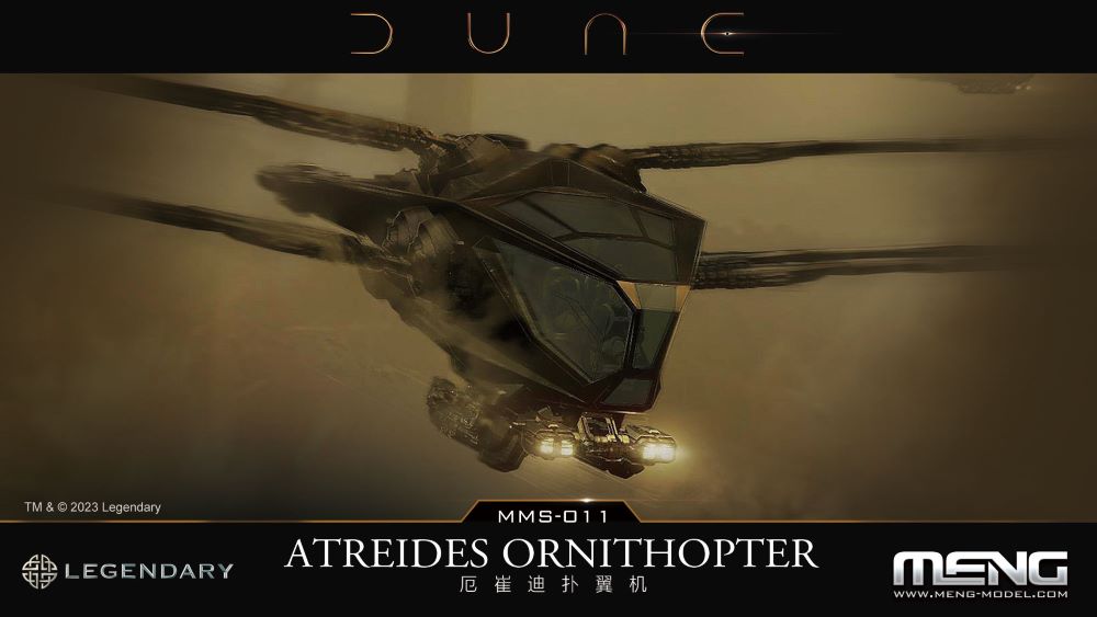 Meng Model Kits MMS11 Dune Movie: Atreides Ornithopter (7"wingspan, 4"long)