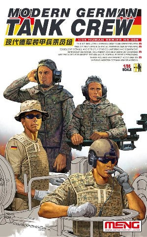 Meng Model Kits HS6 1/35 Modern German Tank Crew Figure Set (4)