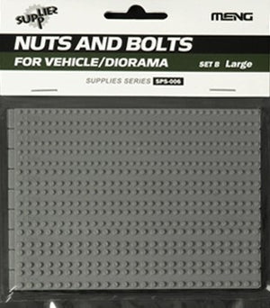 Meng Model Kits SPS6 Large Nuts & Hex Bolts w/Washers Set B Plastic