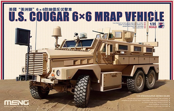 Meng Model Kits SS5 1/35 US Cougar 6x6 MRAP Vehicle