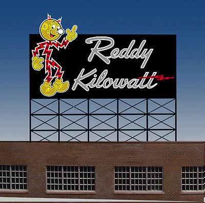Miller Engineering 3682 N Scale Reddy Kilowatt Animated Neon Billboard -- 2-1/2 x 2-5/8" 6.4 x 6.7cm