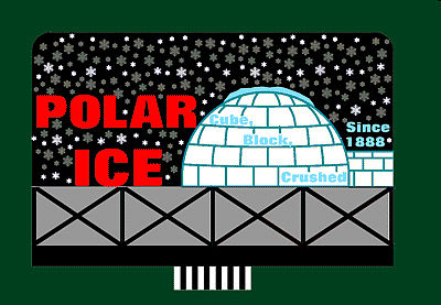 Miller Engineering 9682 N Scale Animated Neon Billboard -- Polar Ice Medium 2.6 x 1.75"