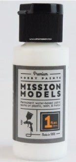 Mission Models Paints WB2 1oz Bottle Gloss White Base Acrylic Paint for Chrome (6/Bx)