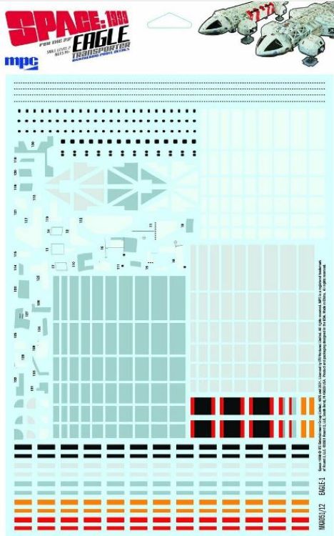 Polar Lights MKA51 1/48 Space 1999: Eagle 22" Transporter Panel Decals