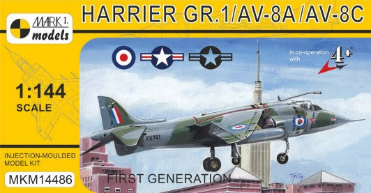 Mark I Models 14486 1/144 Harrier GR1/AV8A/AV8C First Generation Attack Aircraft