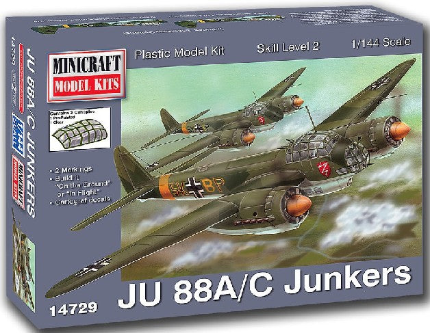 Minicraft 14729 1/144 Ju88A/C Junkers Aircraft