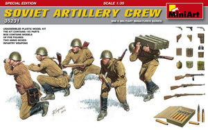MiniArt 35231 1/35 WWII Soviet Artillery Crew (5) w/Ammo Boxes & Weapons (Special Edition)