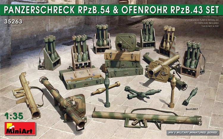 MiniArt 35263 1/35 WWII Panzerschreck RPzB54 & Ofenrohr RPzB43 Anti-Tank Rocket Launcher Set