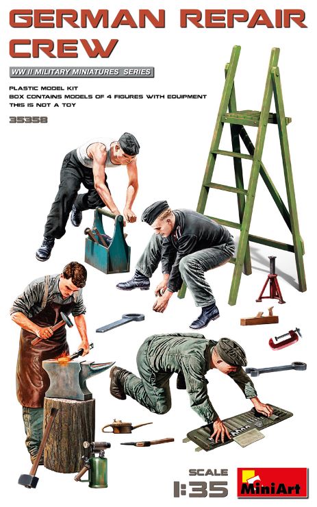 MiniArt 35358 1/35 WWII German Repair Crew (4) w/Tools