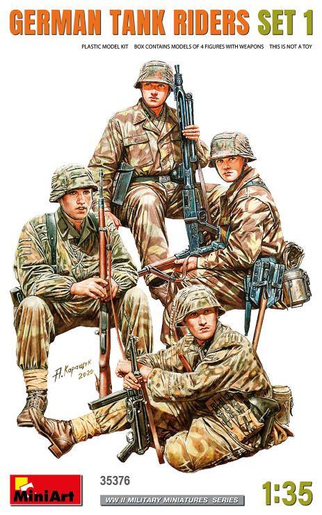 MiniArt 35376 1/35 WWII German Tank Riders w/Weapons Set 1 (4)