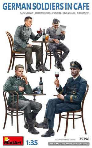 MiniArt 35396 1/35 WWII German Soldiers in Cafe (4) w/Tables & Chairs