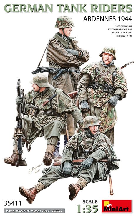 MiniArt 35411 1/35 WWII German Tank Riders Ardennes 1944 (4) (New Tool)