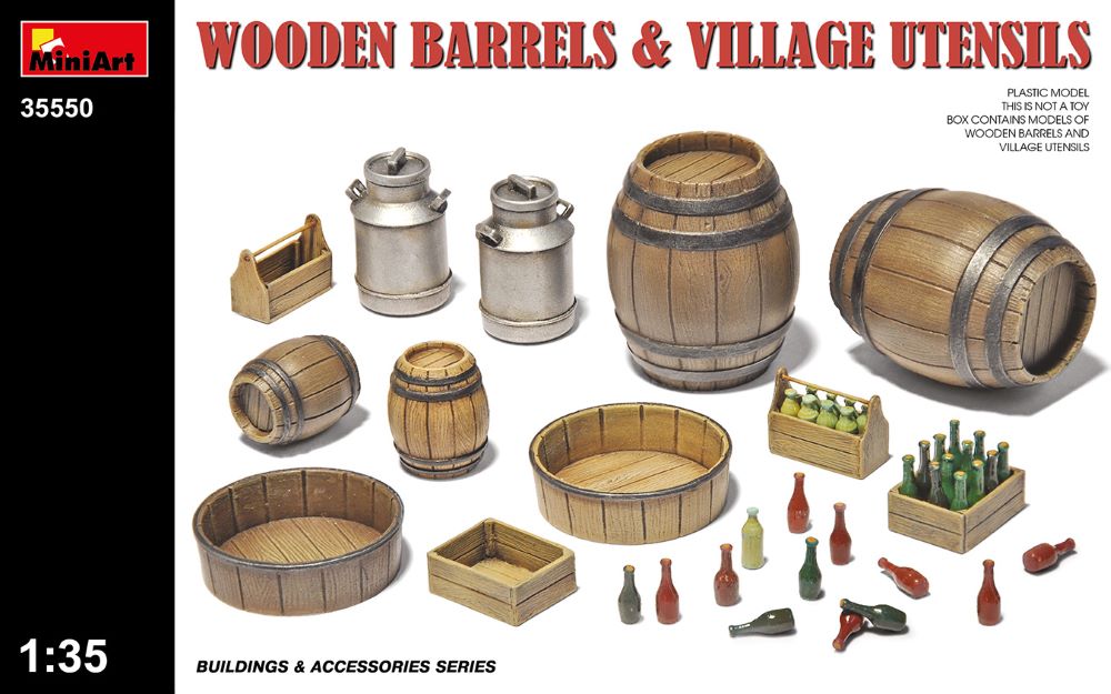 MiniArt 35550 1/35 Wooden Barrels & Village Accessories