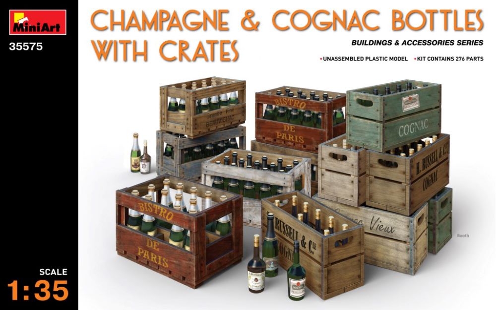 MiniArt 35575 1/35 Champagne & Cognac Bottles w/Crates