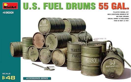 MiniArt 49001 1/48 US 55 Gals. Fuel Drum Set (20)