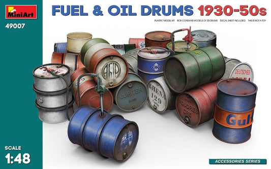MiniArt 49007 1/48 Fuel & Oil Drums 1930-50s (20)
