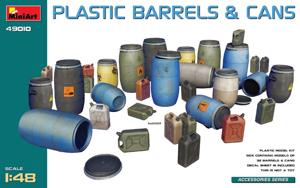 MiniArt 49010 1/48 Plastic Barrels & Cans (32)