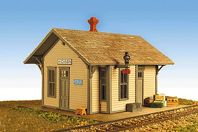 Monroe Models 2210 HO Scale Hickson Depot -- Kit - 4-1/4 x 3-1/4 x 2-1/2" 10.8 x 8.3 x 6.4cm