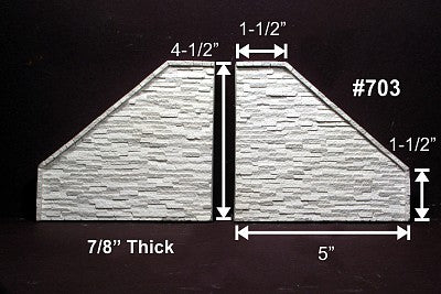 Monroe Models 703 HO Scale Abutement Wings -- Split Stone